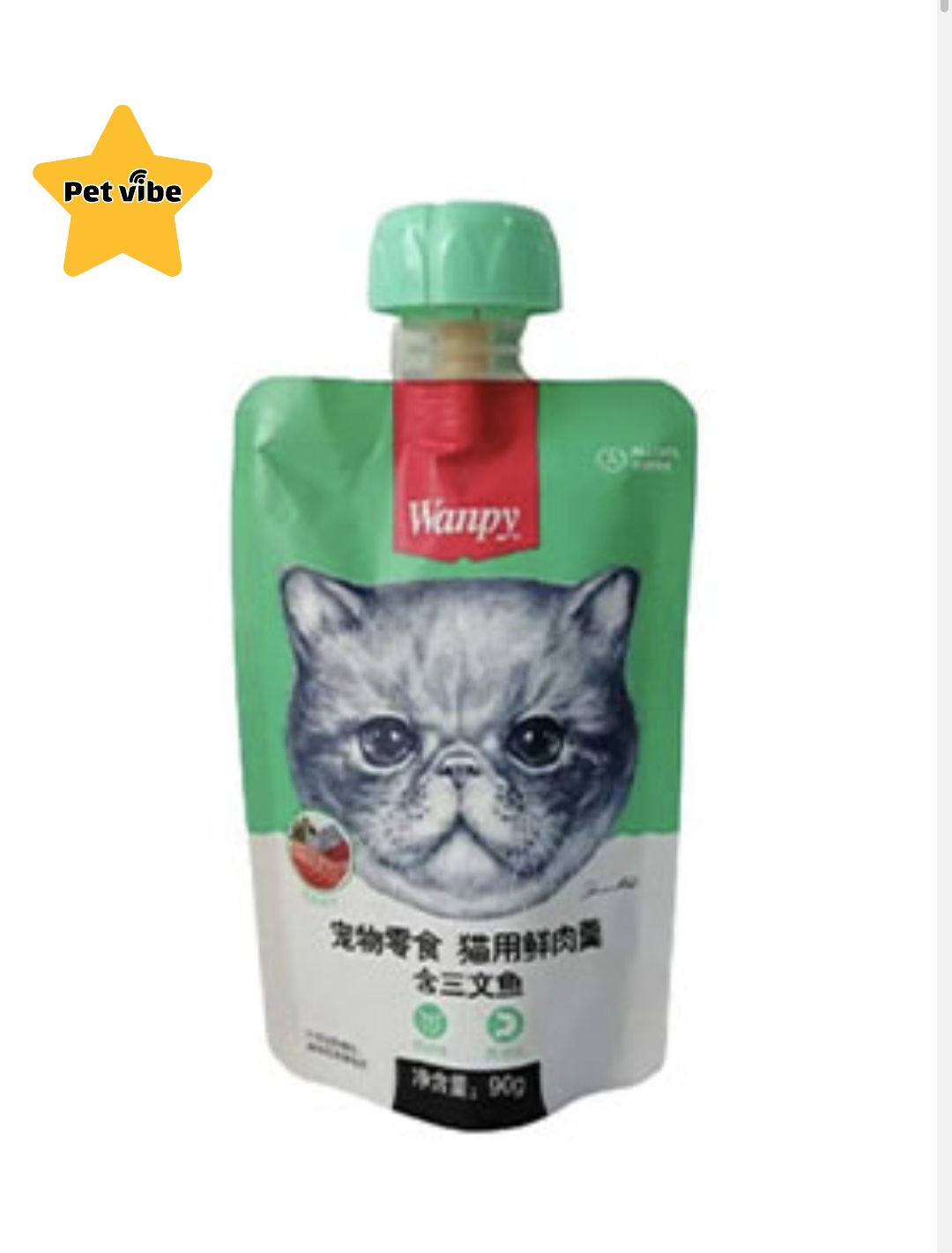 پودینگ غذای گربه ونپی با طعم ماهی قزل آلا سفارش چین  وزن 90 گرم