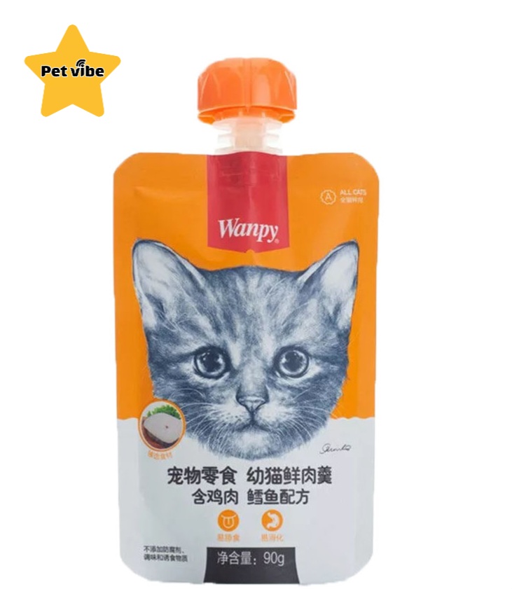 پودینگ بچه گربه ونپی با طعم ماهی کاد و مرغ سفارش چین وزن 90 گرم